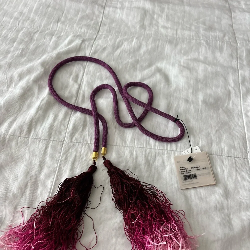 Elegant Purple Tassel Women's Belt, neimon Marcus